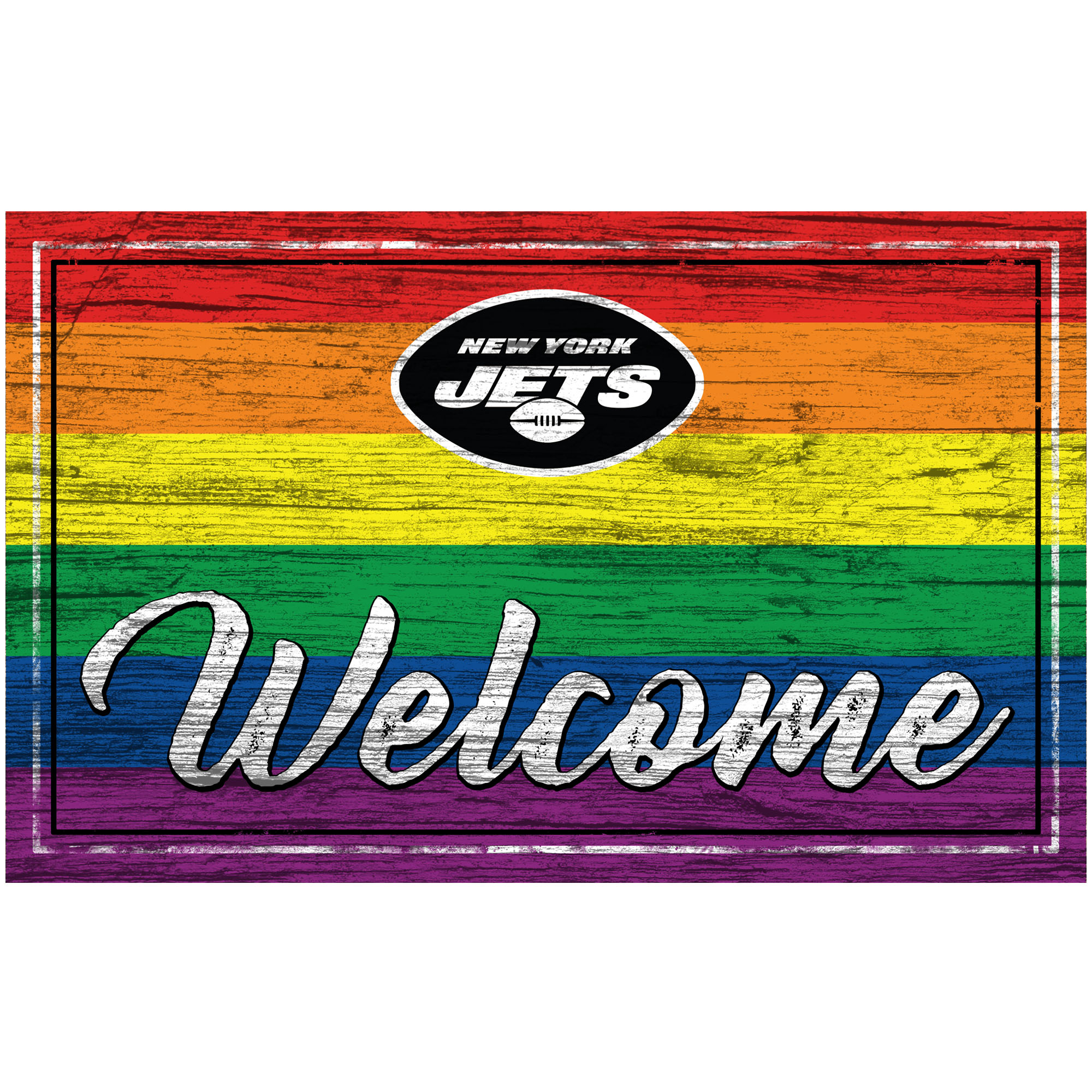 New York Jets 11'' x 19'' Welcome Pride Sign