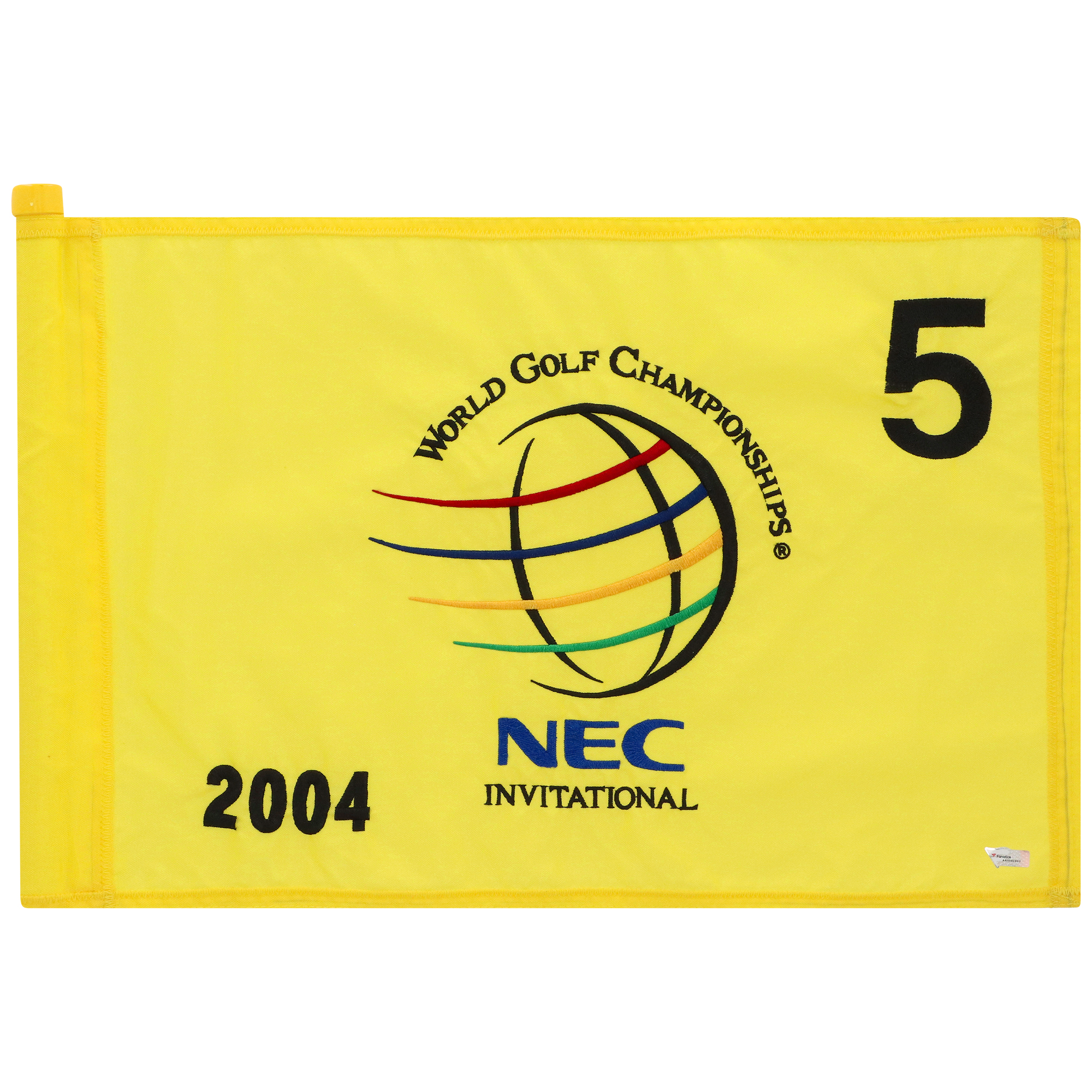 PGA TOUR Event-Used #5 Yellow Pin Flag from the NEC Invitational on August 19-22 2004