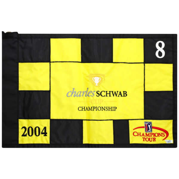 Event-Used #8 Yellow and Black Pin Flag from The Charles Schwab Cup Championship on October 22nd to 24th 2004