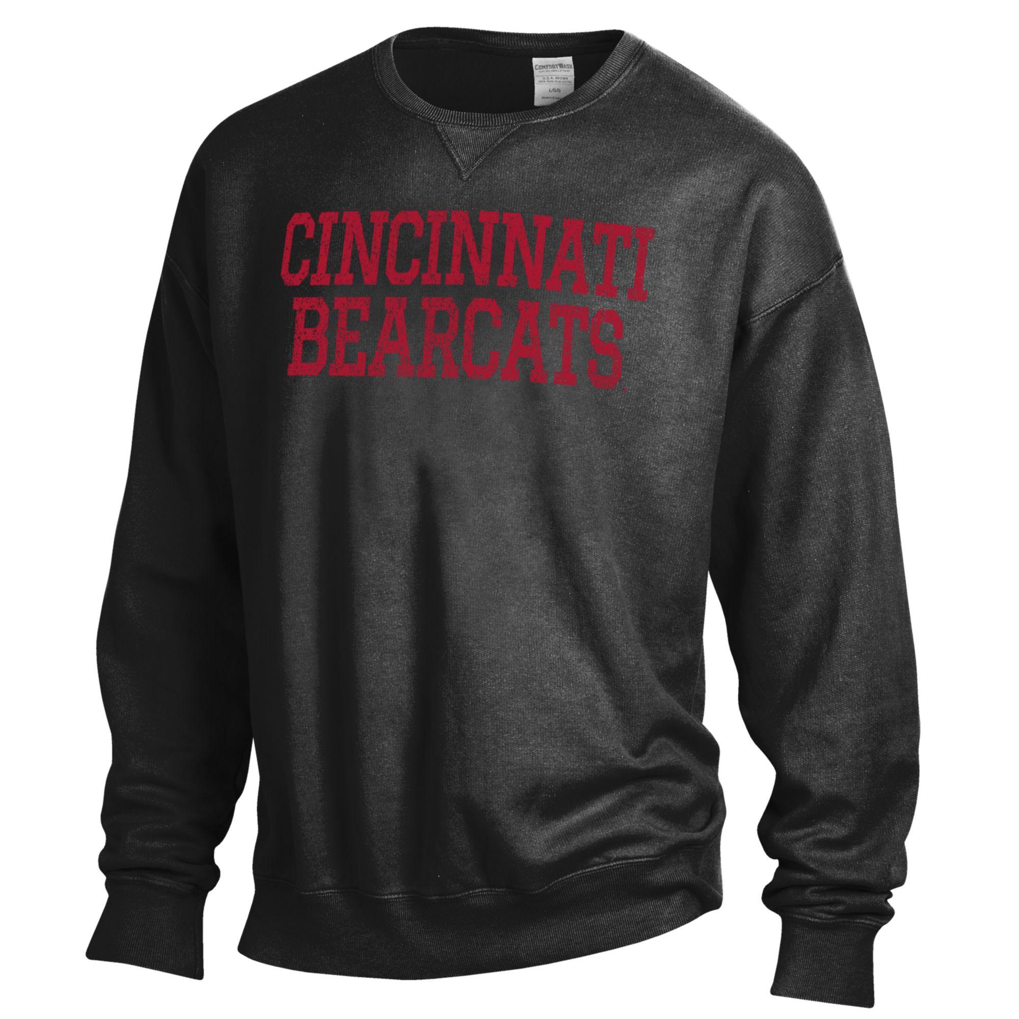 Men's ComfortWash Black Cincinnati Bearcats Stack Garment Dyed Crewneck Pullover Sweatshirt - Image 3