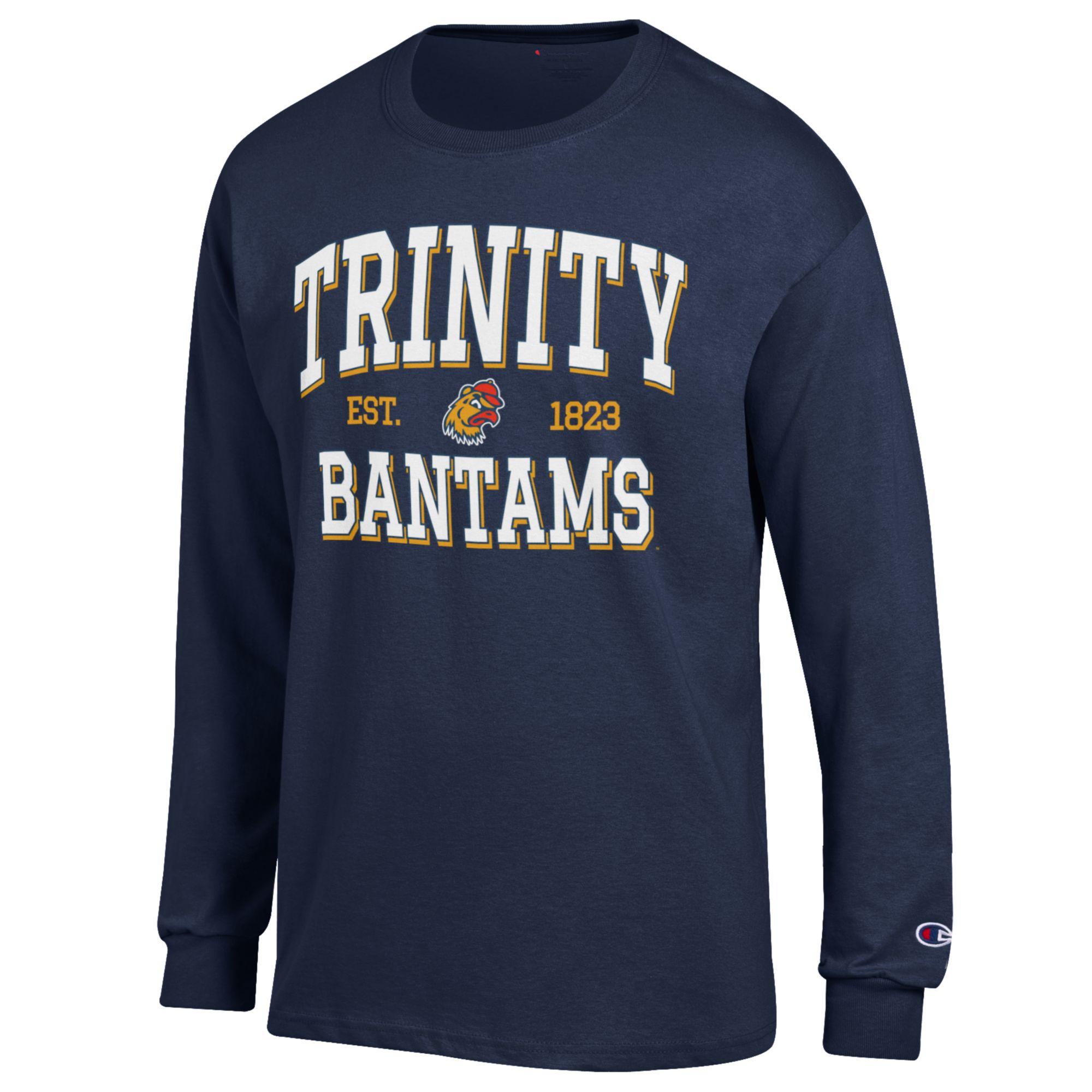Men's Champion Navy Trinity Bantams Jersey Est. Date Long Sleeve T-Shirt - Image 3