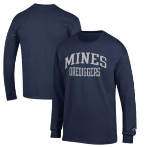 Men's Champion Navy Colorado School of Mines Orediggers Jersey Long Sleeve T-Shirt