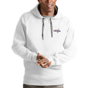 Men's Antigua White Washington Capitals Victory Pullover Hoodie