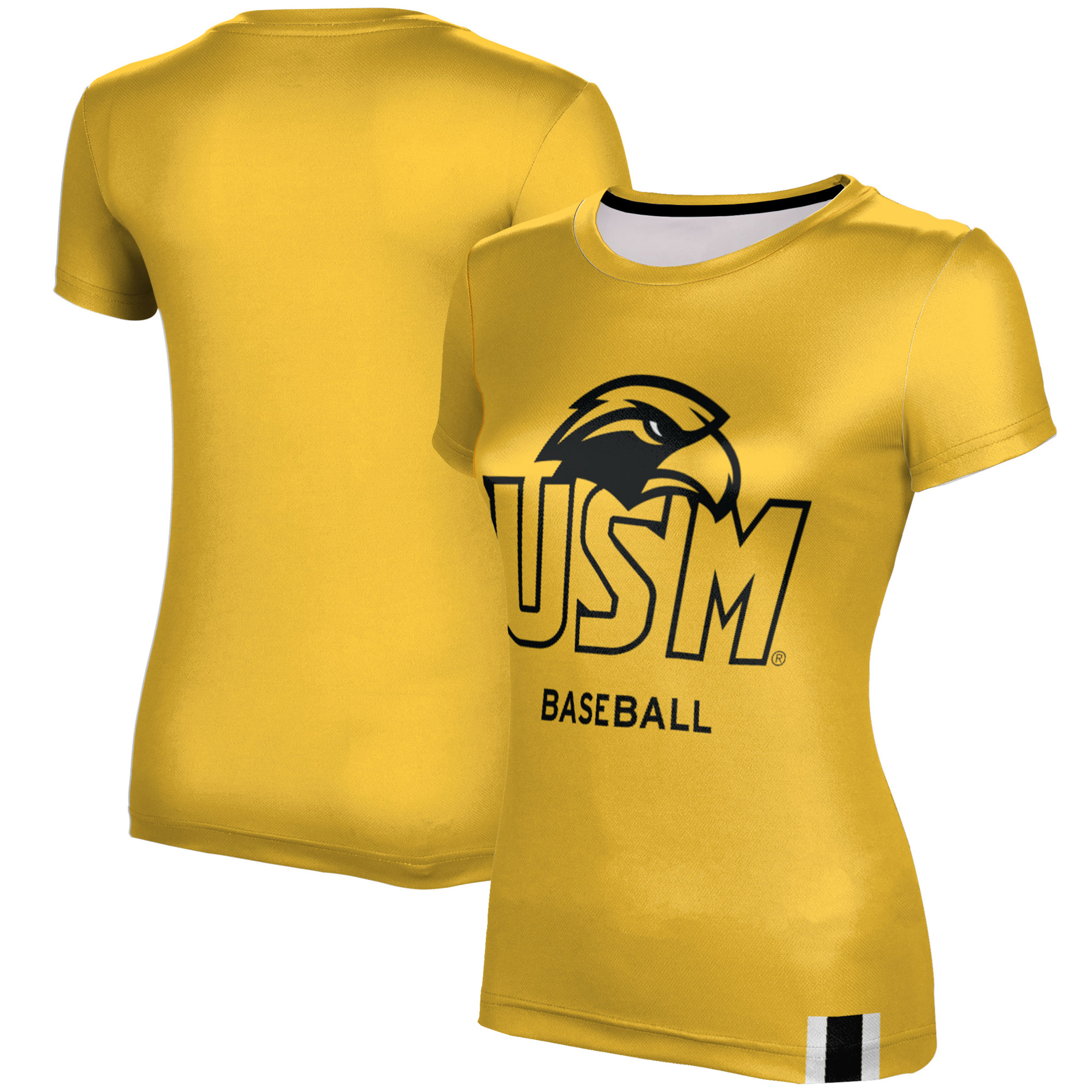 Women's Gold Southern Miss Golden Eagles Baseball T-Shirt