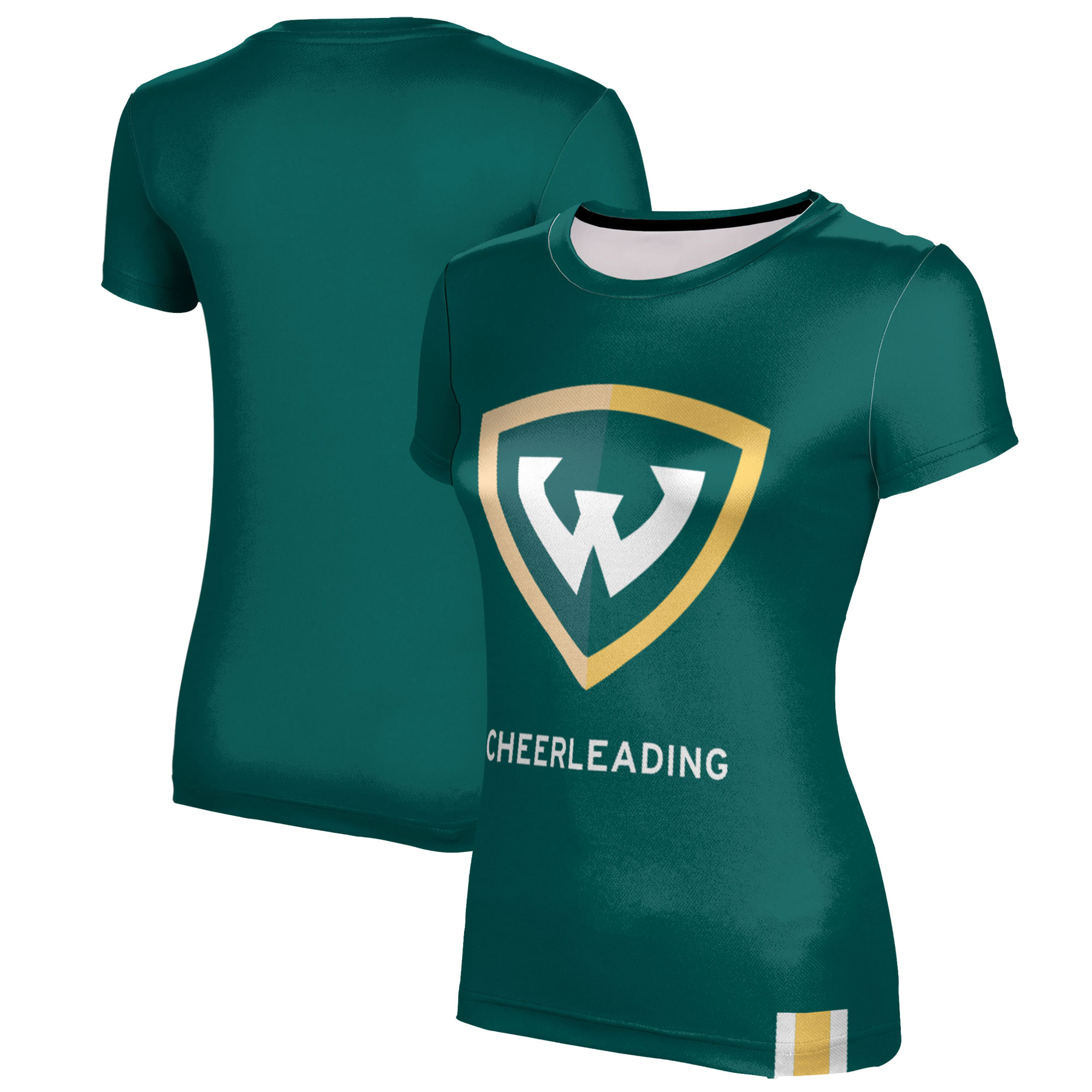 Women's Green Wayne State Warriors Cheerleading T-Shirt