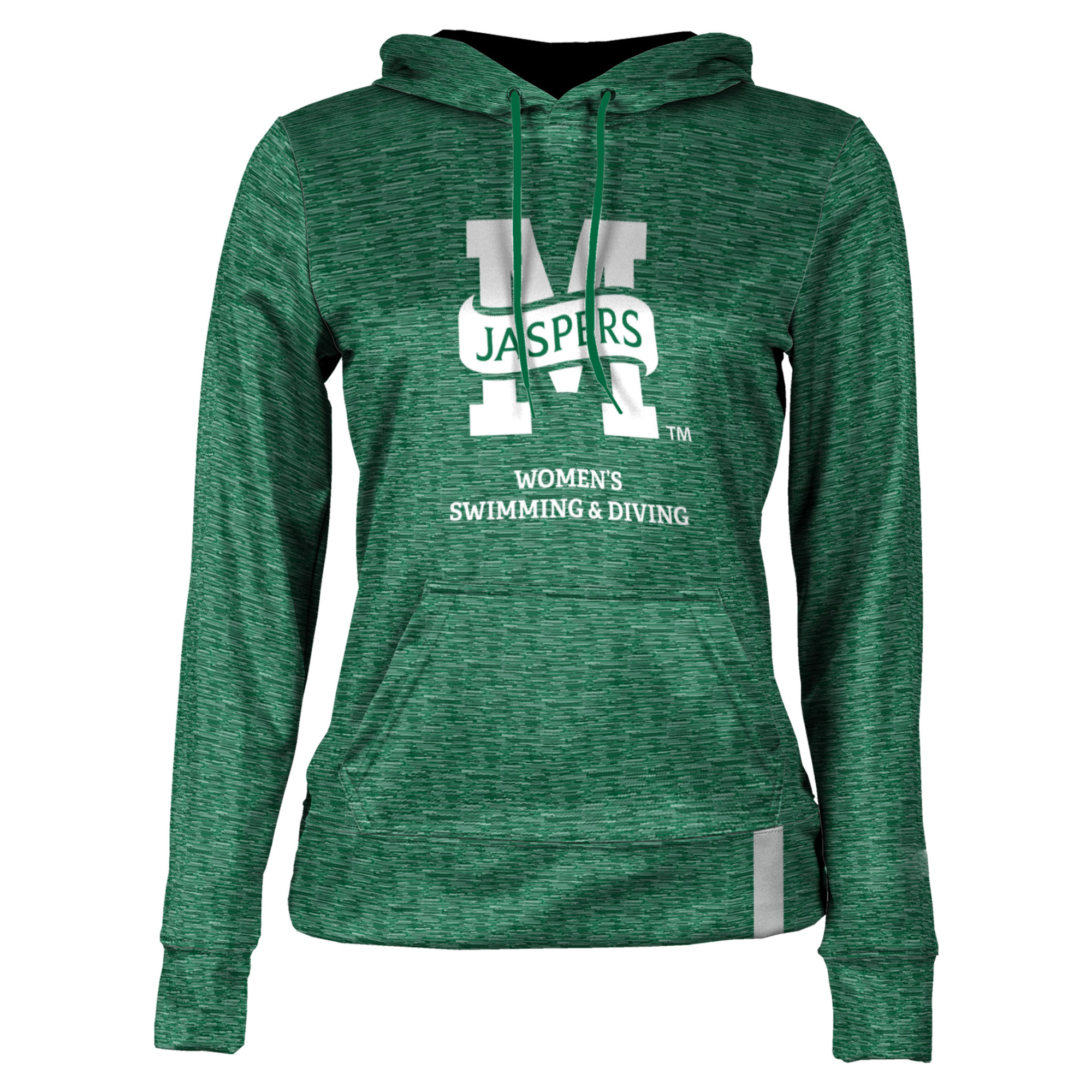 Women's Green Manhattan Jaspers Women's Swimming & Diving Pullover Hoodie - Image 3