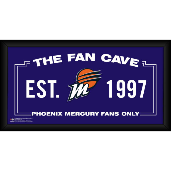 Phoenix Mercury Framed 10" x 20" Fan Cave Collage