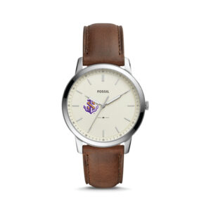 Fossil LSU Shreveport Pilots The Minimalist Brown Leather Watch