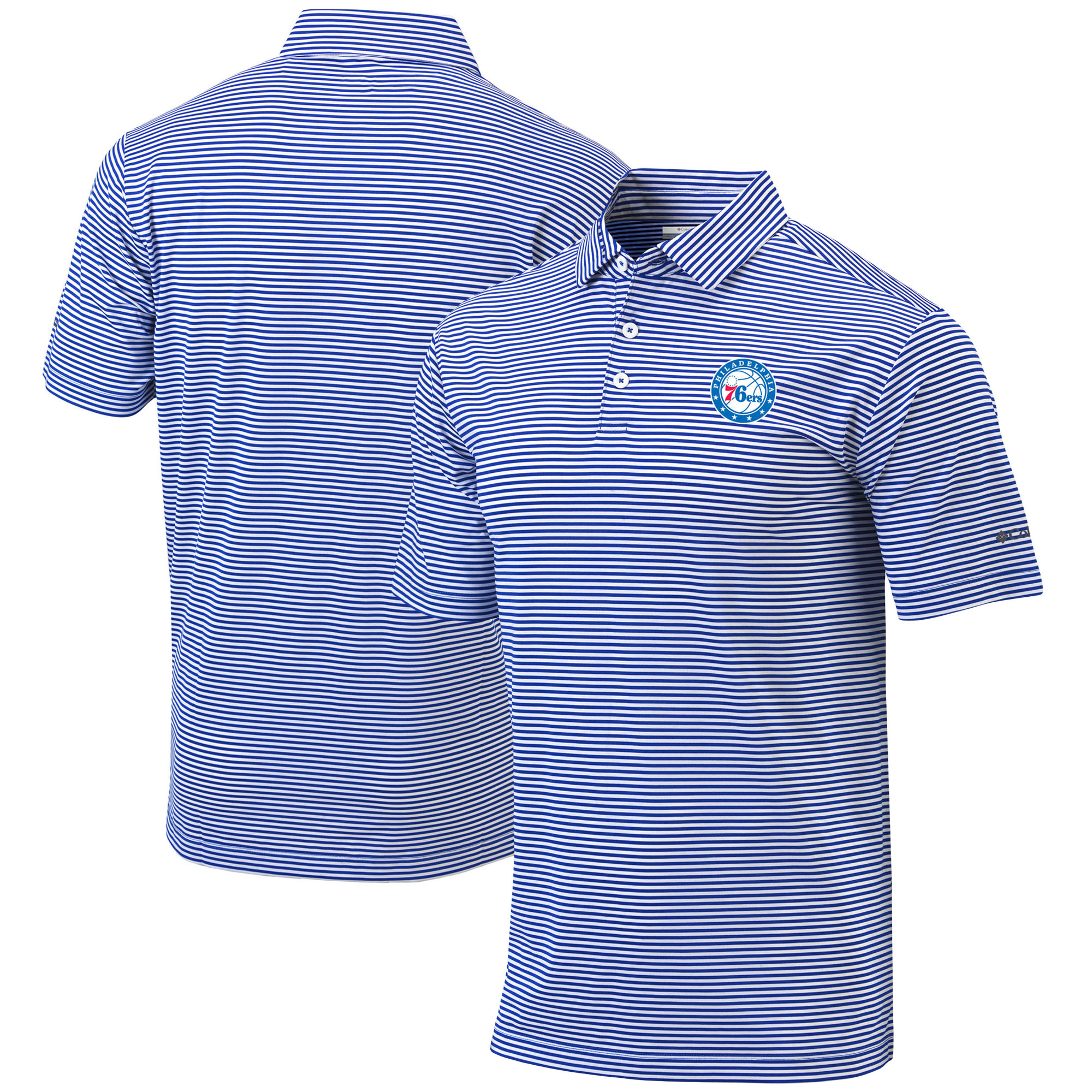 Men's Columbia Royal Philadelphia 76ers Golf Club Invite Omni-Wick Polo