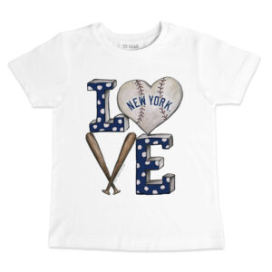 Youth Tiny Turnip White New York Yankees Baseball Love T-Shirt