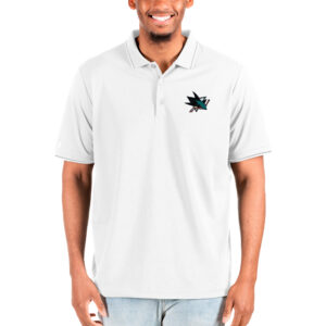 Men's Antigua White San Jose Sharks Big & Tall Affluent Polo