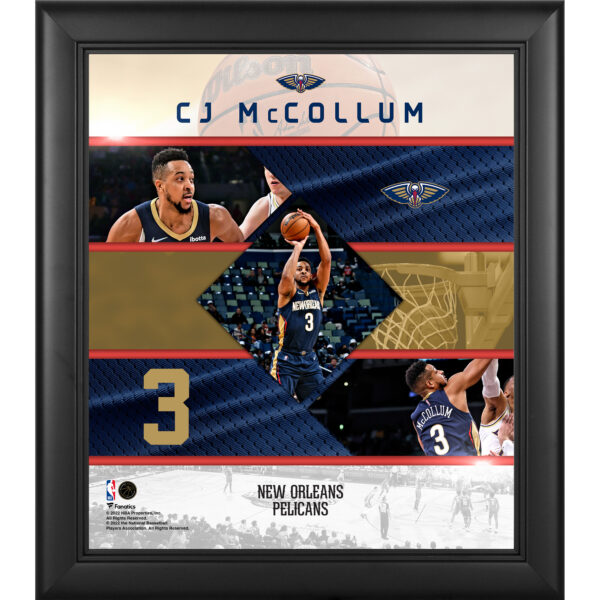 C.J. McCollum New Orleans Pelicans Framed 15" x 17" Stitched Stars Collage