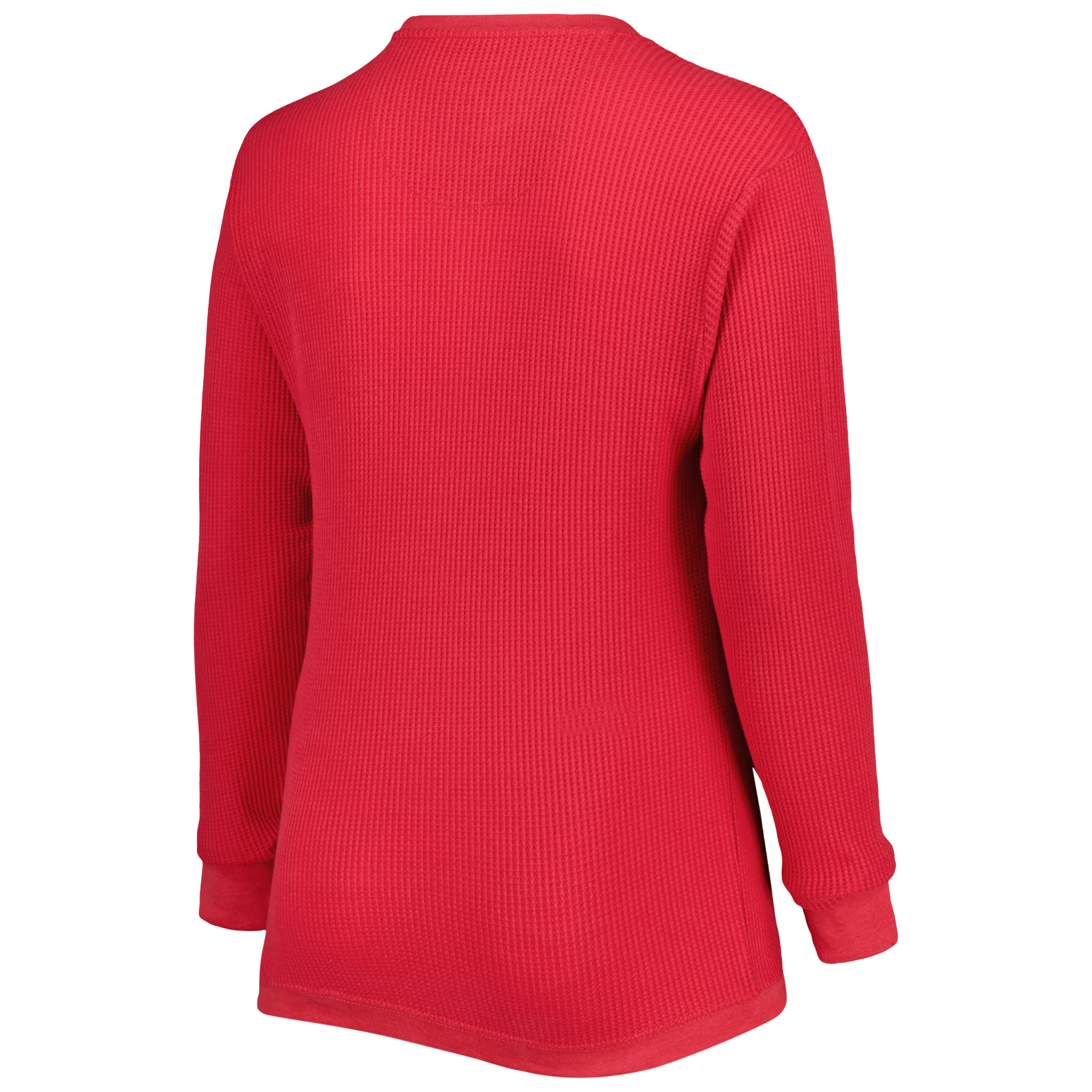 Women's Pressbox Crimson Oklahoma Sooners Surf Plus Size Southlawn Waffle-Knit Thermal Tri-Blend Long Sleeve T-Shirt - Image 4