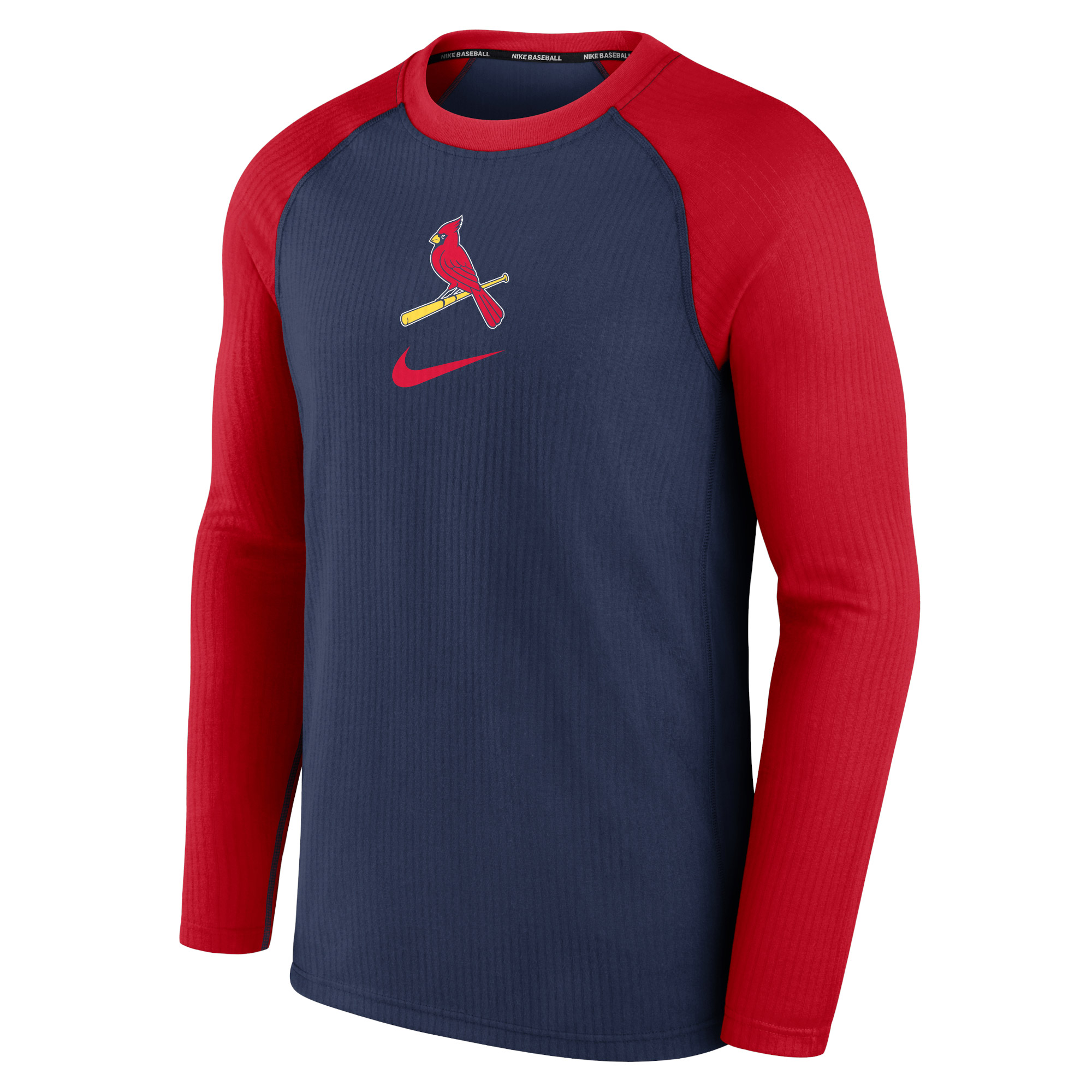 Men's Nike Navy St. Louis Cardinals Authentic Collection Game Raglan Performance Long Sleeve T-Shirt - Image 3