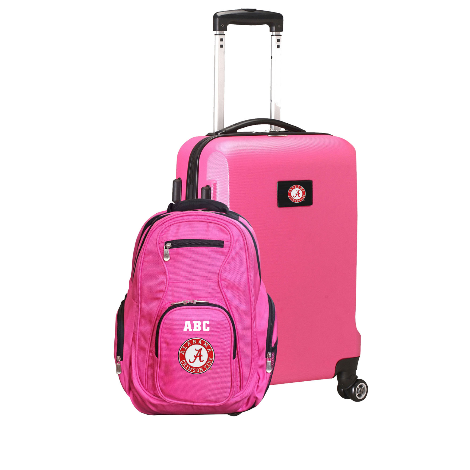 MOJO Pink Alabama Crimson Tide Personalized Deluxe 2-Piece Backpack & Carry-On Set