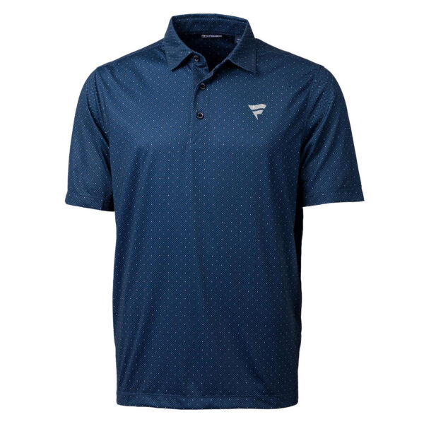 Men's Cutter & Buck Navy Fanatics Corporate Pike Double Dot Print Stretch Polo - Image 6