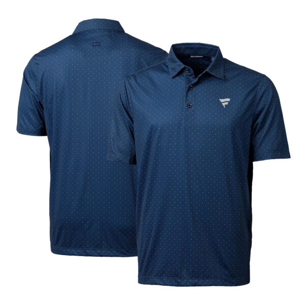 Men's Cutter & Buck Navy Fanatics Corporate Pike Double Dot Print Stretch Polo
