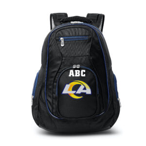 MOJO Black Los Angeles Rams Personalized Premium Color Trim Backpack