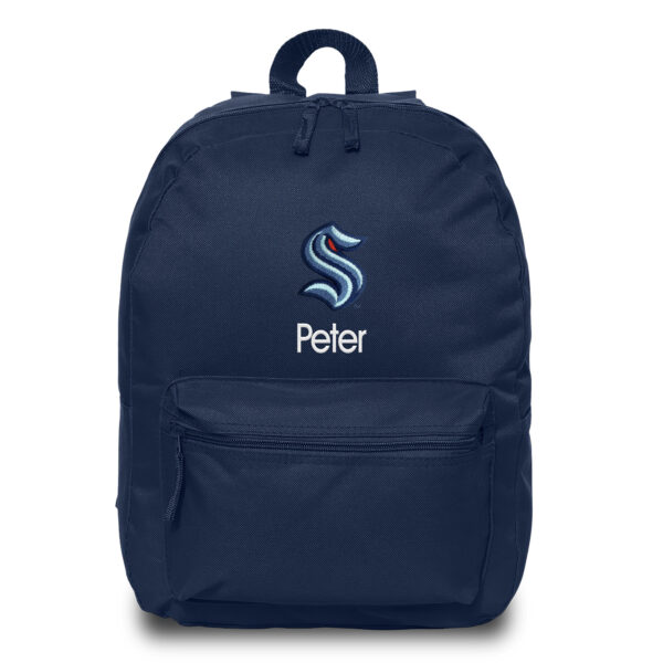 Navy Seattle Kraken Personalized Backpack