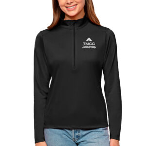 Women's Antigua Black Truckee Meadows Community College Tribute Half-Zip Top