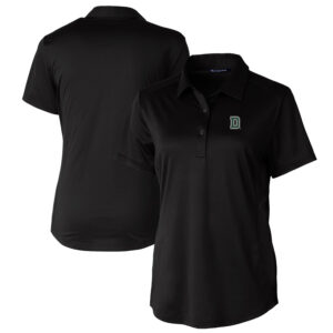 Women's Cutter & Buck Black Dartmouth Big Green Prospect Textured Stretch Polo