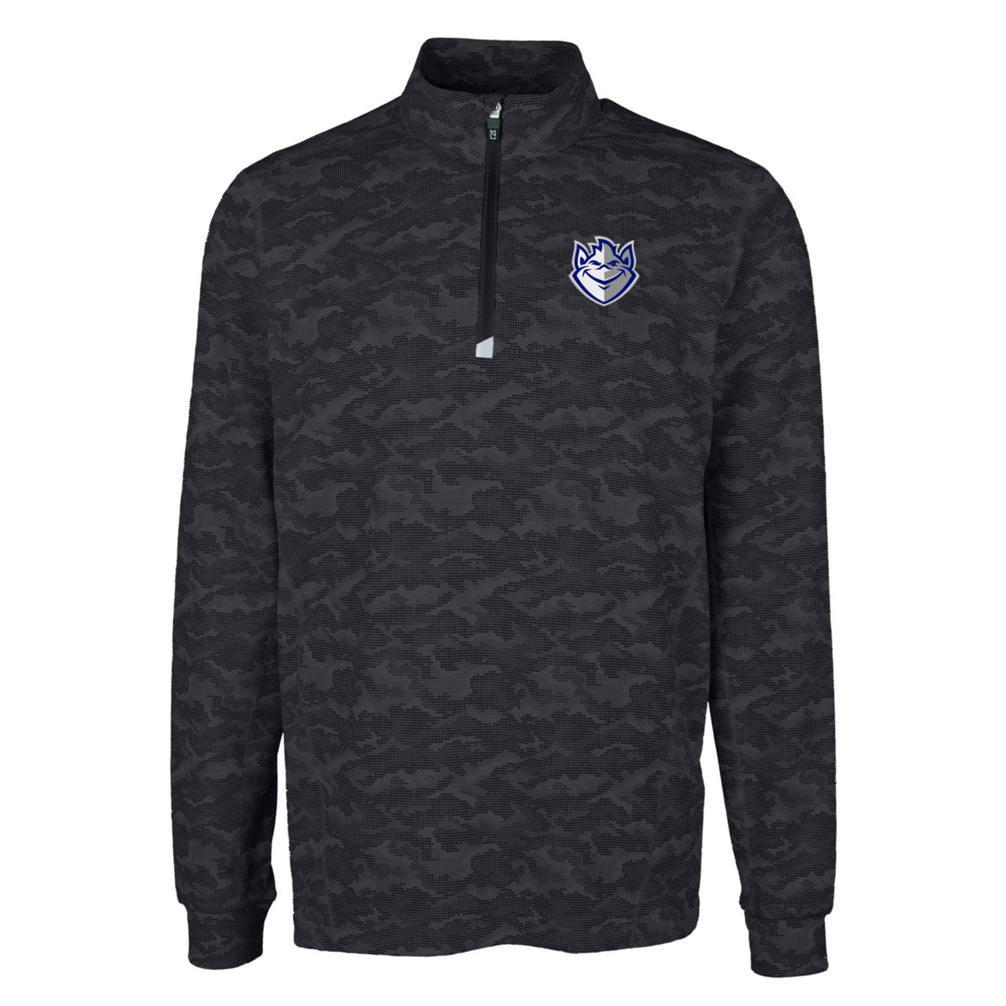 Men's Cutter & Buck Black Saint Louis Billikens Big & Tall Traverse Camo Print Stretch Quarter-Zip Pullover Top - Image 6