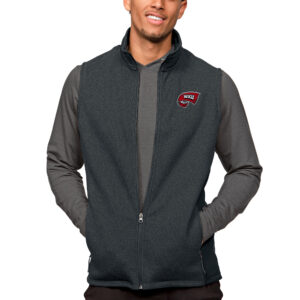 Men's Antigua Heather Charcoal Western Kentucky Hilltoppers Course Full-Zip Vest