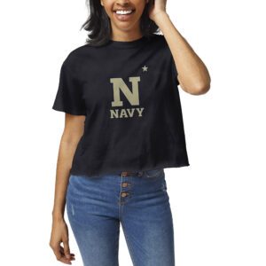 Women's League Collegiate Wear Navy Navy Midshipmen Clothesline Crop T-Shirt