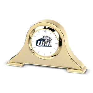 Gold New Hampshire Wildcats Team Logo Napoleon Desk Clock