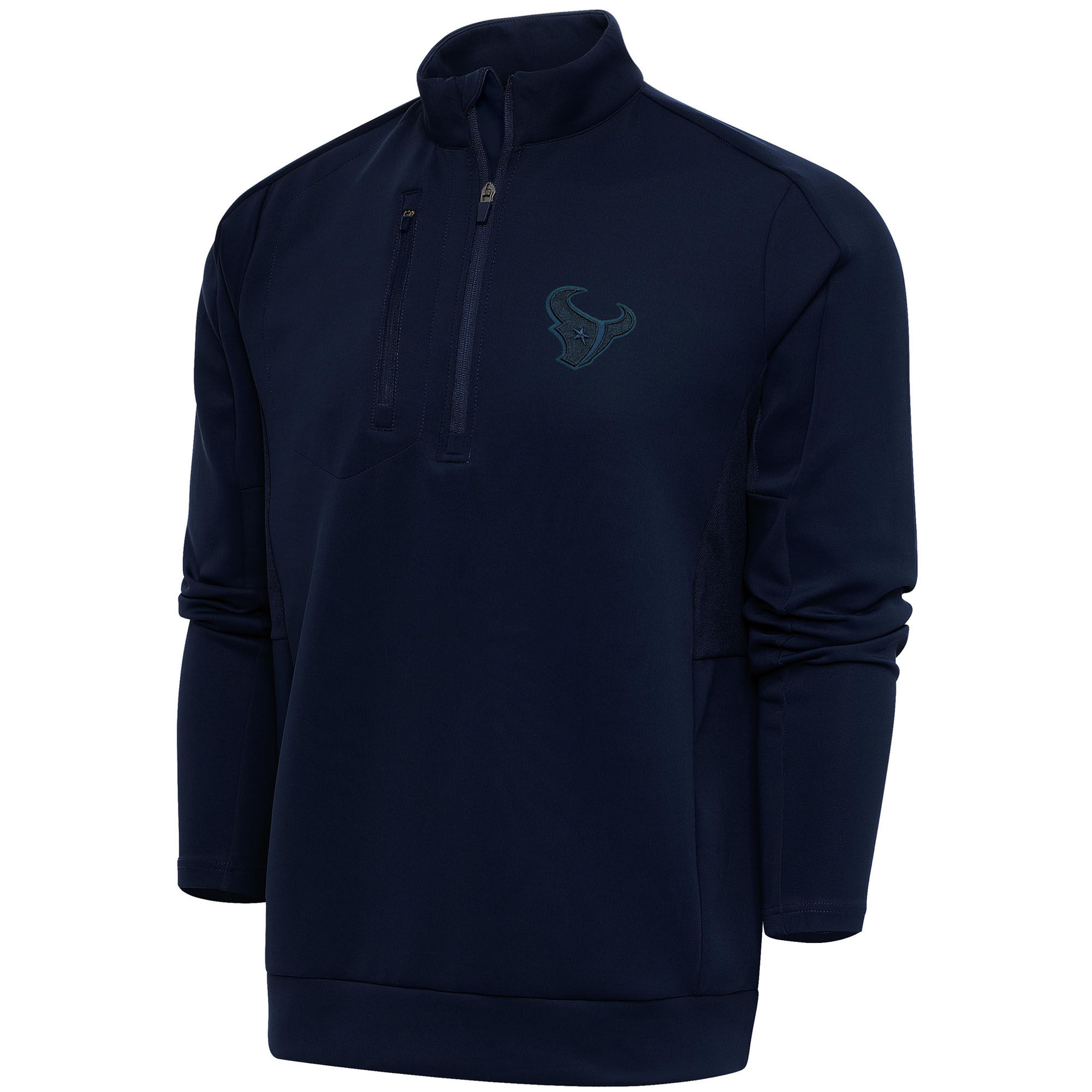 Men's Antigua Navy Houston Texans Tonal Logo Generation Quarter-Zip Pullover Top - Image 4