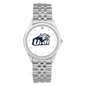 Men's Silver New Hampshire Wildcats Team Logo Rolled Link Bracelet Wristwatch
