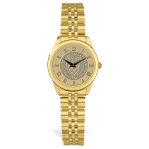 Women's Gold Saint Rose Golden Knights Medallion Rolled Link Bracelet Wristwatch