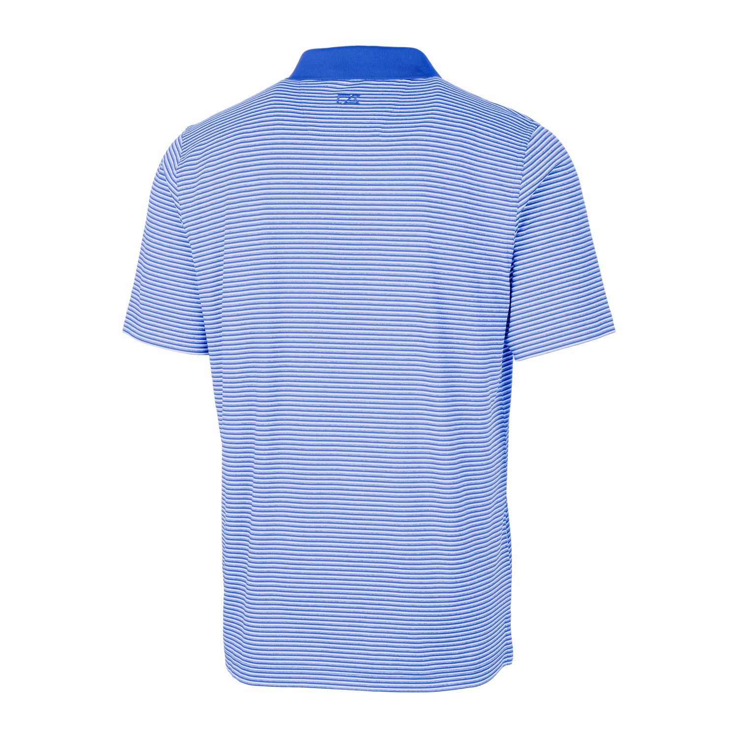 Men's Cutter & Buck Blue Denver Broncos Throwback Logo Forge Tonal Stripe Stretch Polo - Image 7