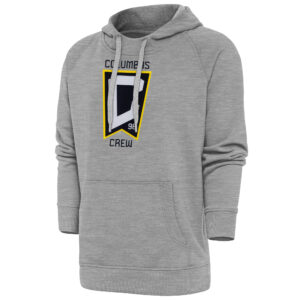 Men's Antigua Heather Gray Columbus Crew Victory Pullover Hoodie