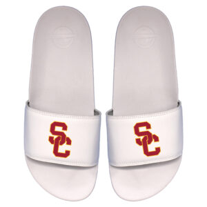 Men's ISlide White USC Trojans Primary Logo Motto Slide Sandals