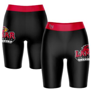 Women's Black/Red Lamar Cardinals Plus Size Logo Bike Shorts
