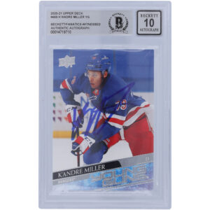 K'Andre Miller New York Rangers Autographed 2020-21 Upper Deck Young Guns #469 Beckett Fanatics Witnessed Authenticated 10 Rookie Card