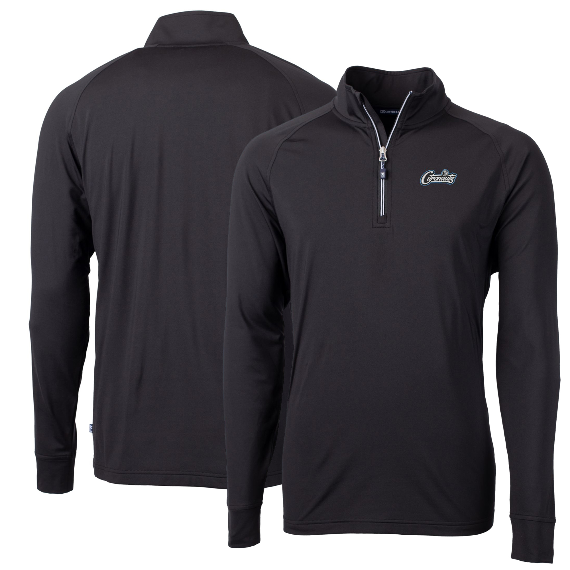 Men's Cutter & Buck Black UCF Knights Citronaut Logo Big & Tall Adapt Eco Knit Stretch Recycled Quarter-Zip Pullover Top