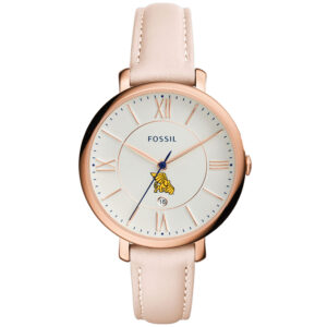 Women's Fossil  Pink Missouri Western State Griffons Jacqueline Date Blush Leather Watch