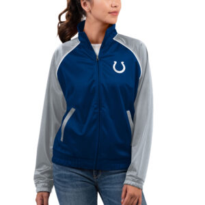 Women's G-III 4Her by Carl Banks Royal Indianapolis Colts Showup Fashion Dolman Full-Zip Track Jacket