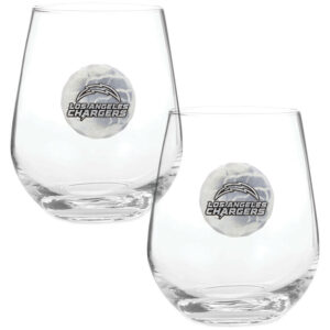 Los Angeles Chargers Two-Piece 15oz. Stemless Wine Glass Set