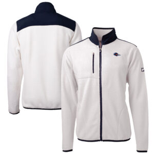 Men's Cutter & Buck Cream UTSA Roadrunners Cascade Eco Sherpa Fleece Full-Zip Jacket
