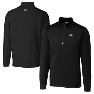 Men's Cutter & Buck  Black Missouri Tigers Alumni Logo Traverse Stretch Quarter-Zip Pullover Top