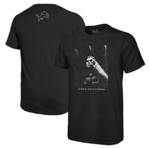 Men's Majestic Threads Aidan Hutchinson Black Detroit Lions Graphic T-Shirt