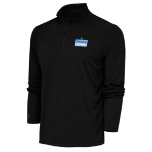 Men's Antigua  Black SmackDown Tribute Quarter-Zip Pullover Top
