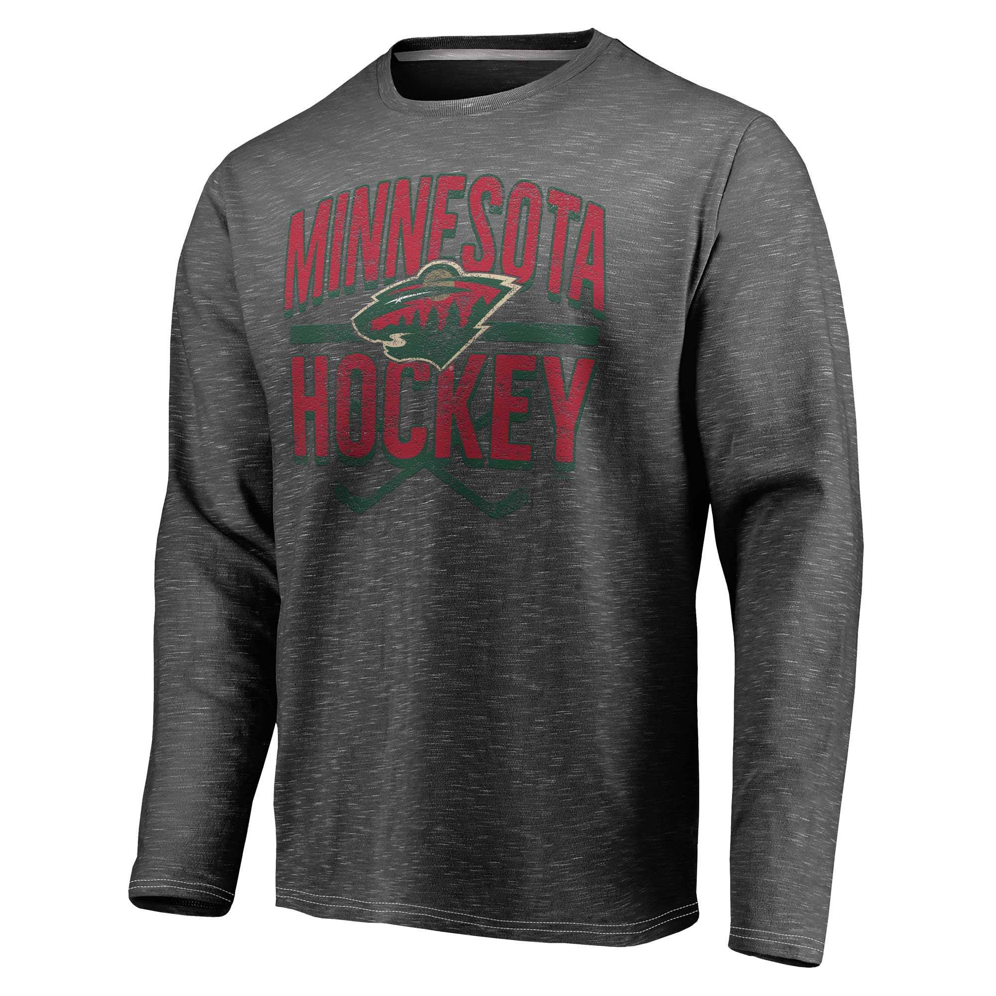 Men's Fanatics Gray Minnesota Wild Iced Out Long Sleeve T-Shirt - Image 6