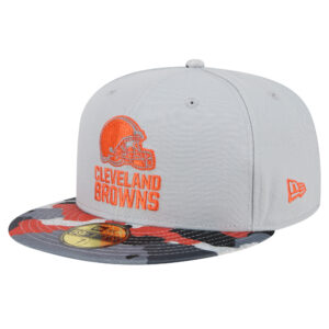 Men's New Era Gray Cleveland Browns Active Camo 59FIFTY Fitted Hat