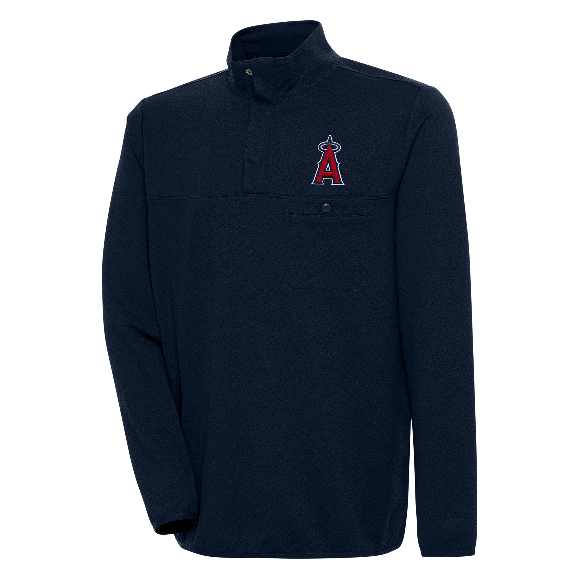 Men's Antigua Navy Los Angeles Angels Steamer Quarter-Snap Pullover Jacket