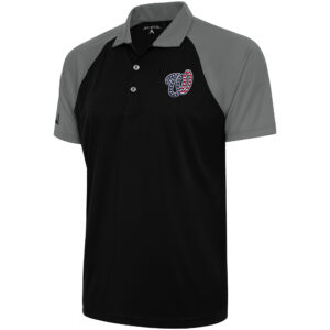 Men's Antigua  Black/Steel Washington Nationals Patriotic Nova Polo