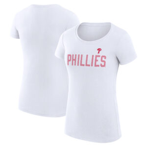 Women's G-III 4Her by Carl Banks  White Philadelphia Phillies Dot Print Fitted T-Shirt